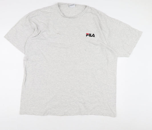 FILA Men's Grey XL Cotton Logo T-Shirt