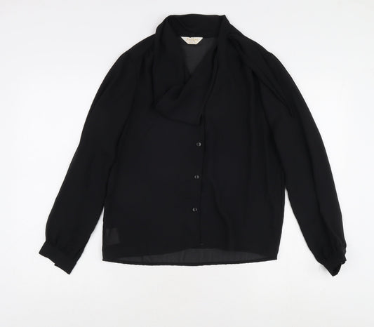 Jatima Women's Black Blouse Size 12 Long Sleeve Vintage