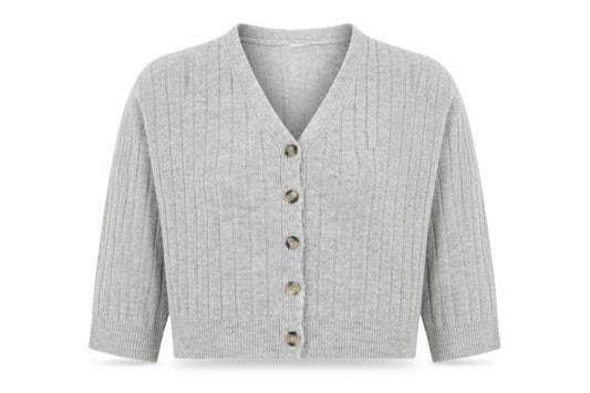 Urban Outfitters Women's Grey V-Neck Cardigan, Size L, Lightweight
