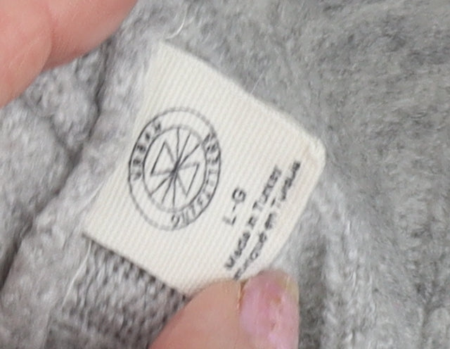Urban Outfitters Women's Grey V-Neck Cardigan, Size L, Lightweight