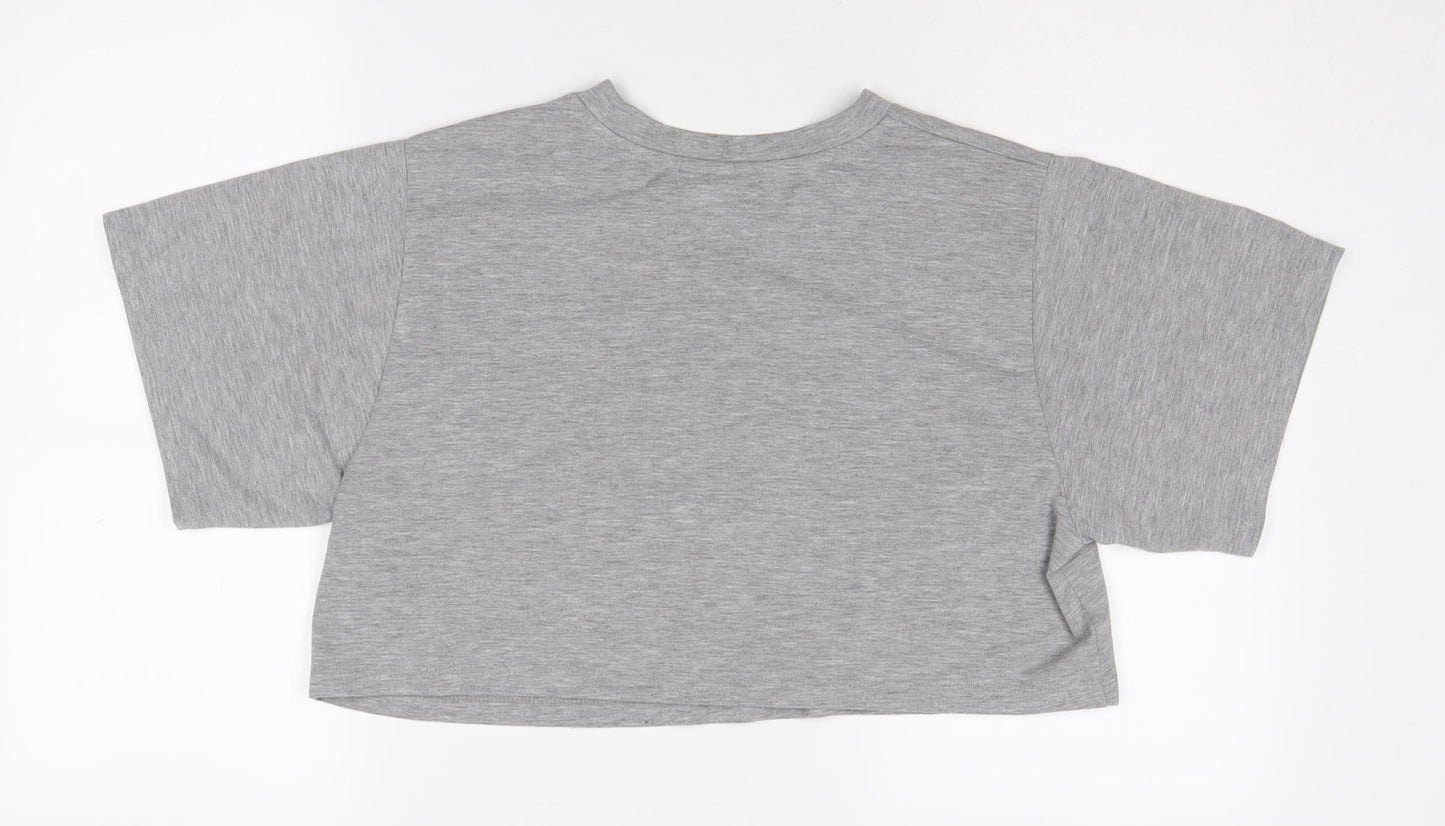 ASOS DESIGN Women's Grey Cropped T-Shirt, Size 8