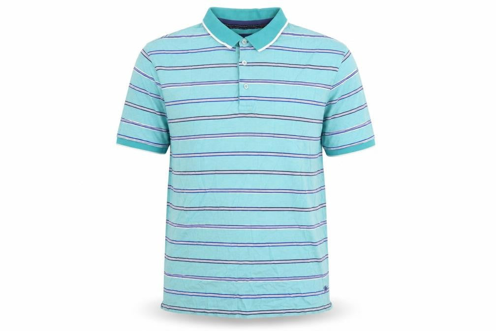 Marks & Spencer Men's Blue Striped Polo Shirt M