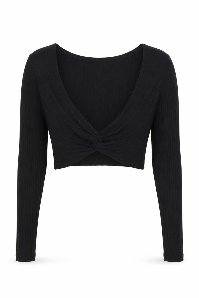 ASOS DESIGN Black Cropped Women's Knit Top