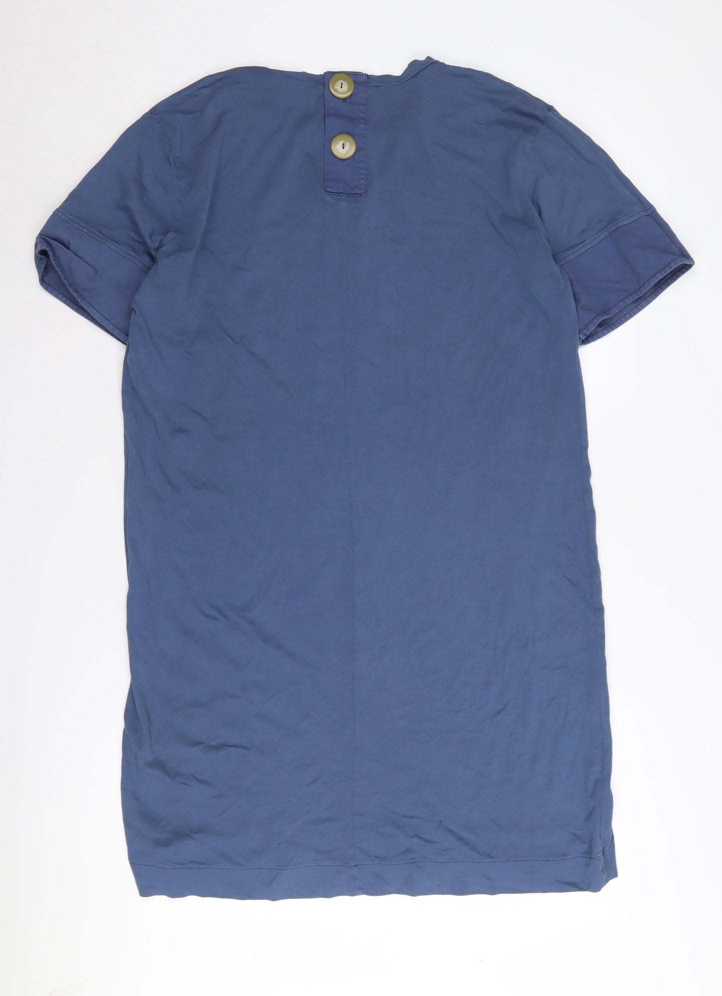 Zara Women's Blue T-Shirt Dress M Cotton Casual