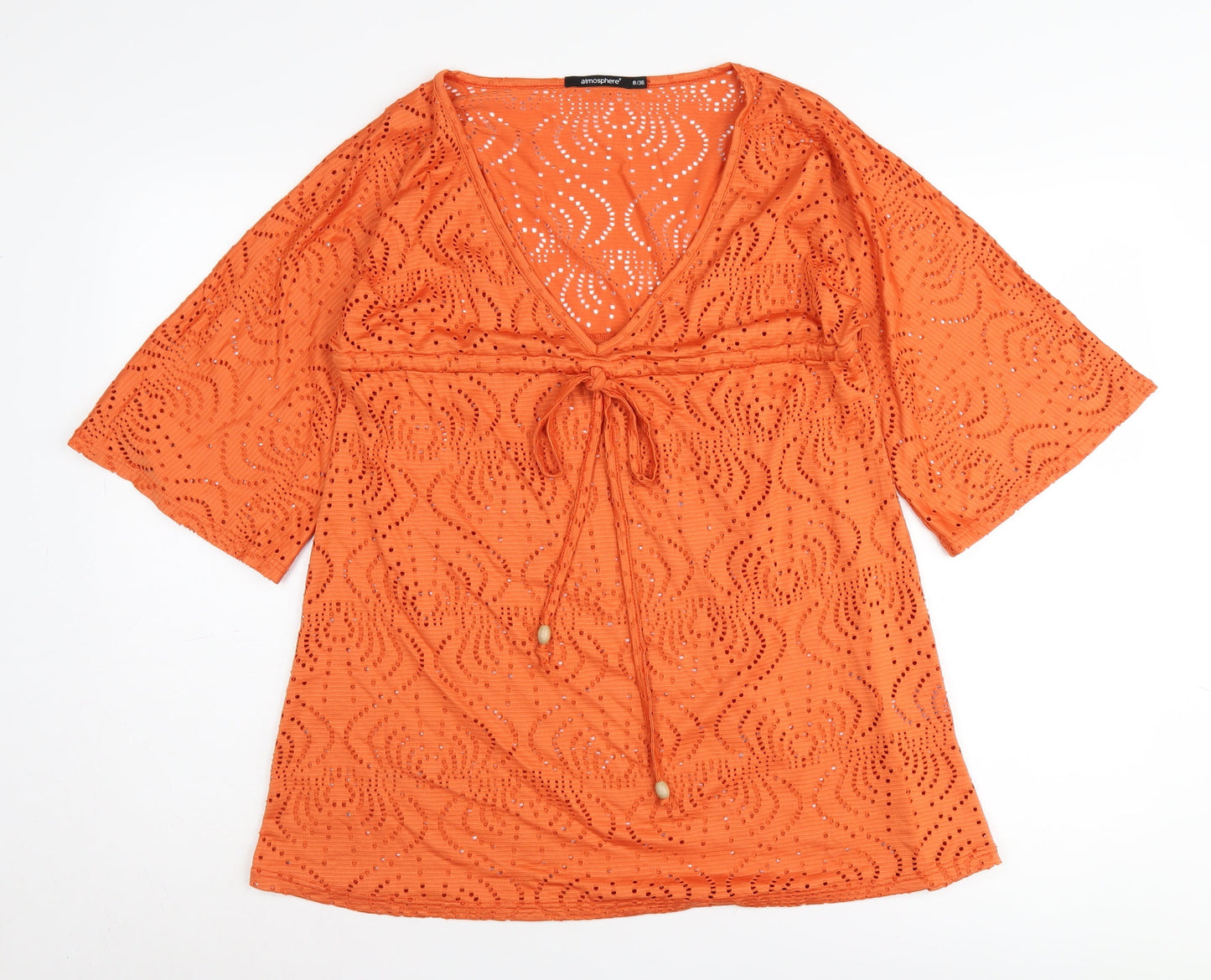 Atmosphere Women's Orange Kimono Tunic, Size 8