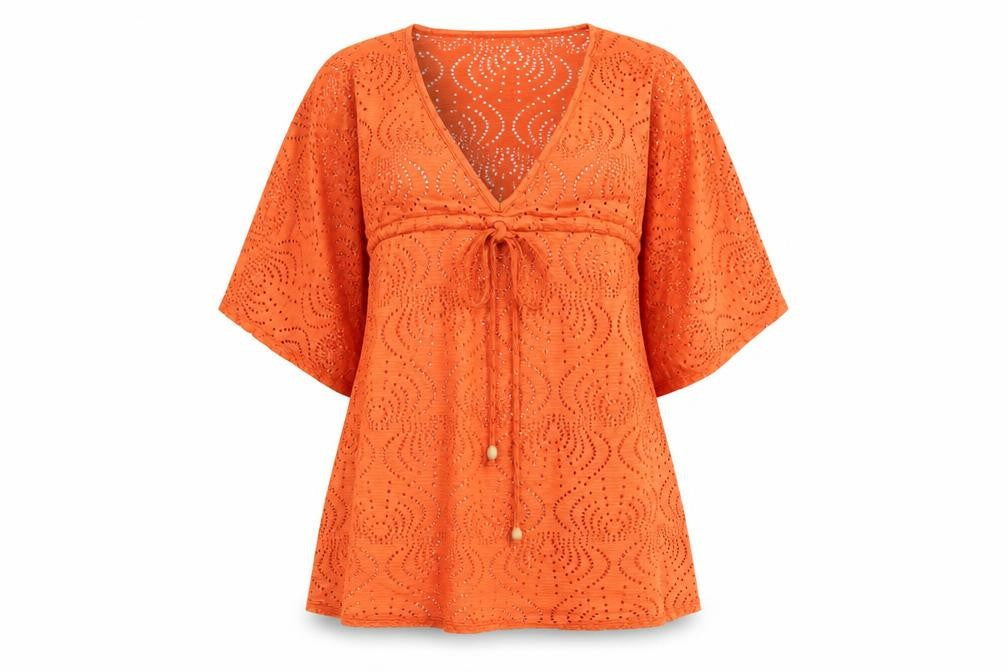 Atmosphere Women's Orange Kimono Tunic, Size 8