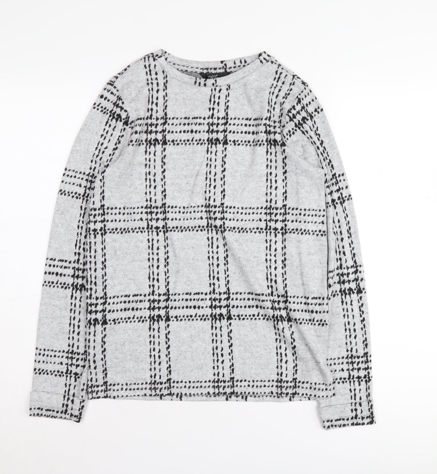Next Women's Grey Checked Pullover Jumper, Size 6