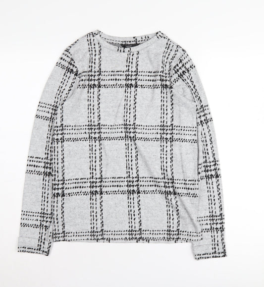 Next Women's Grey Checked Pullover Jumper, Size 6