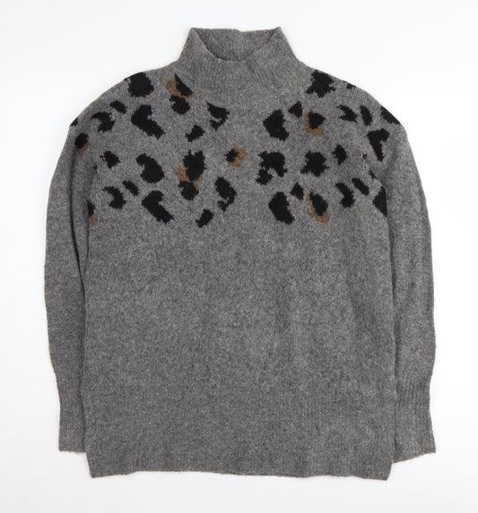 Marks and Spencer Women's Grey Animal Print Jumper S