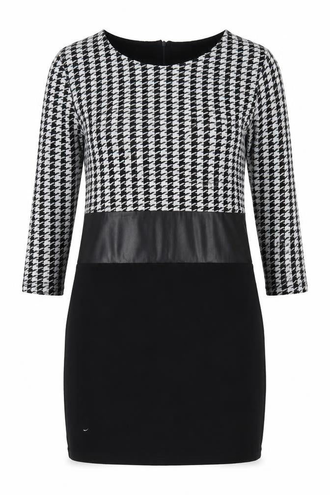 Masica Women's Black Houndstooth Sheath Dress M
