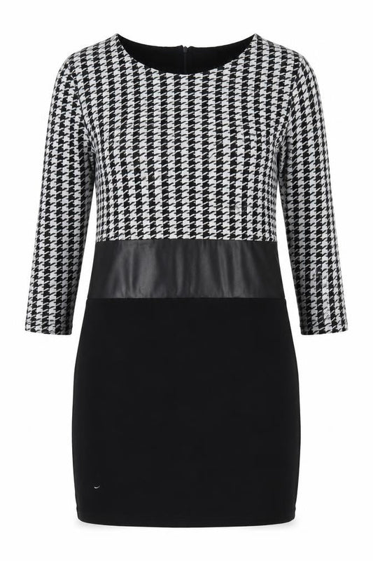 Masica Women's Black Houndstooth Sheath Dress M