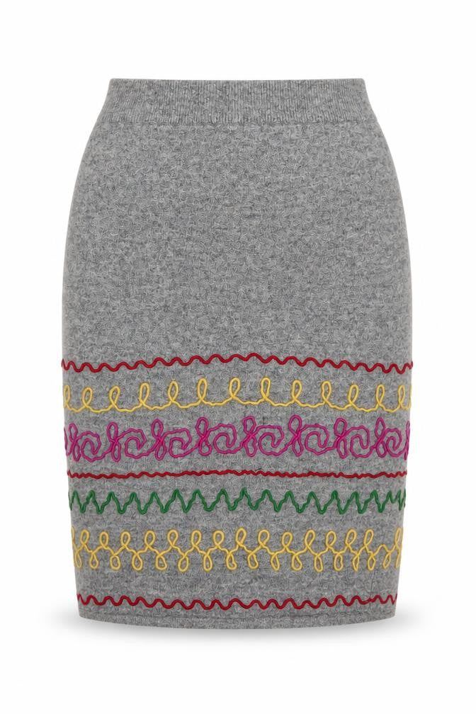 Wallis Women's Grey Lambswool Pencil Skirt, Size S