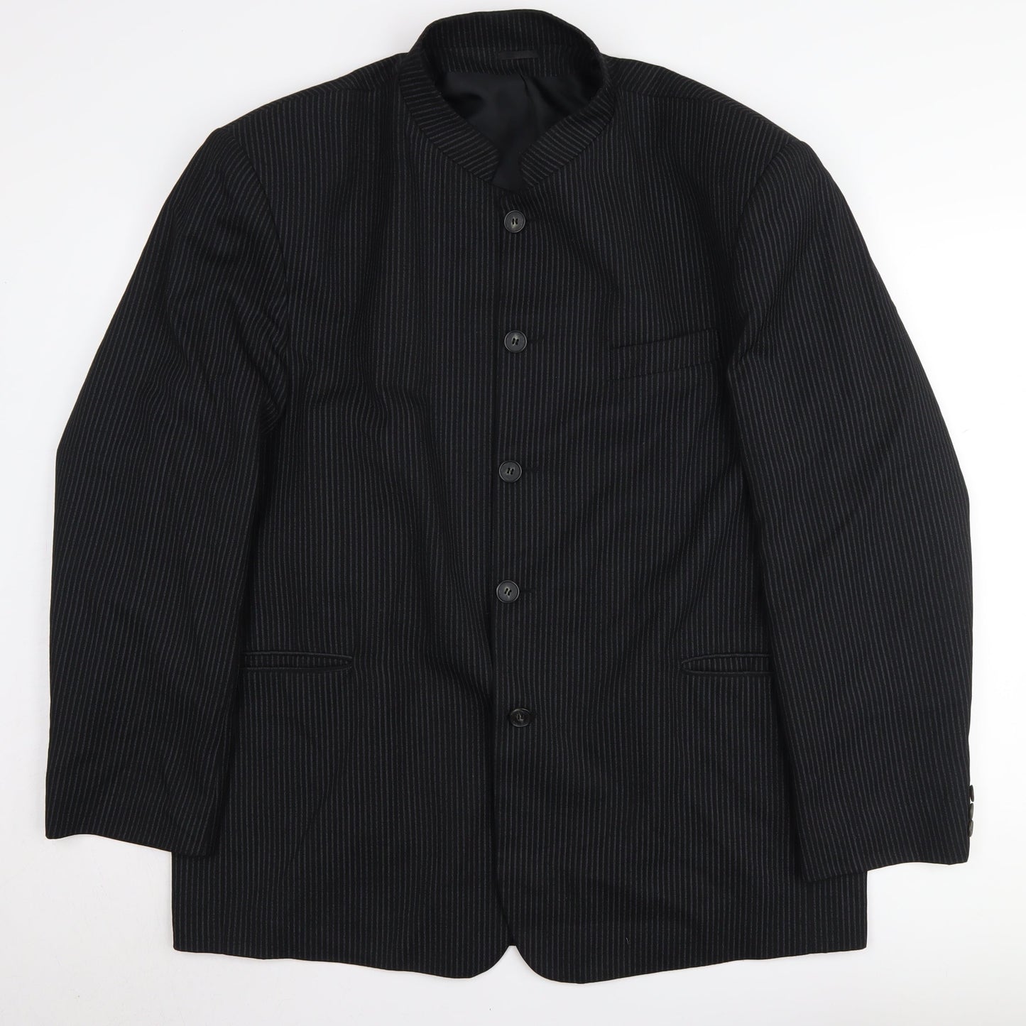 Sequel Men's Black Striped Blazer, Size 44, Business Wear