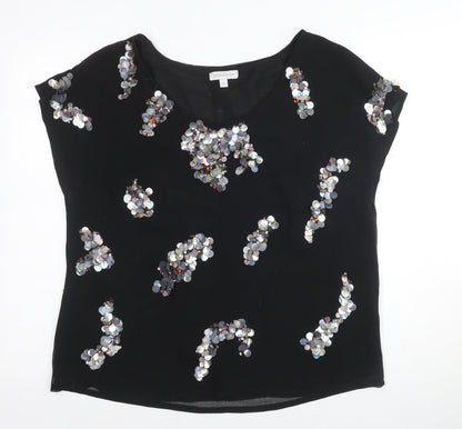 Monsoon Women's Black Sequin Blouse - Size M