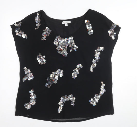 Monsoon Women's Black Sequin Blouse - Size M
