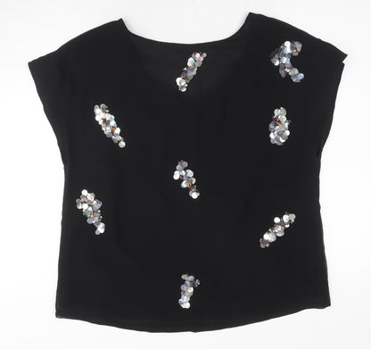 Monsoon Women's Black Sequin Blouse - Size M