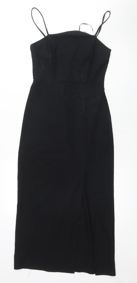 Zara Women's Black Midi Slip Dress Size 8