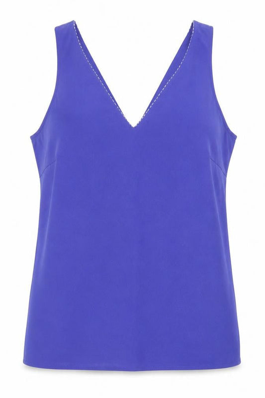 August Silk Women's Purple Sleeveless V-Neck Tank