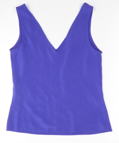 Back view of August Silk Women's Purple Sleeveless V-Neck Tank