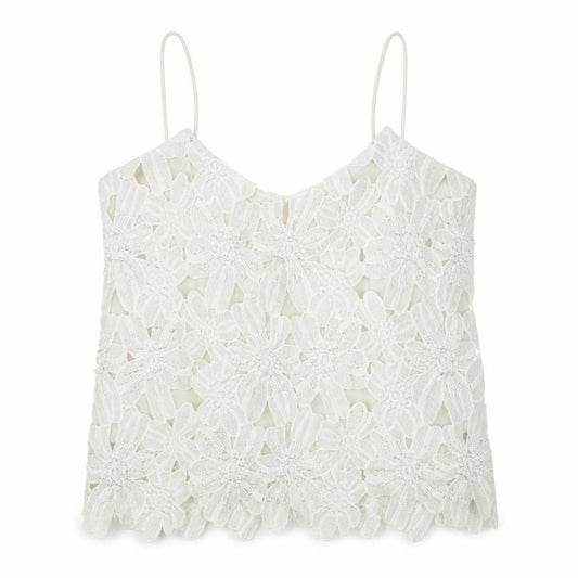 River Island Women's White Lace Camisole Size 8