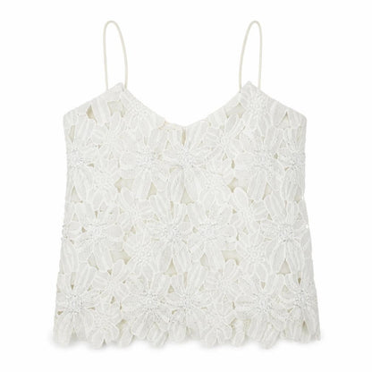 River Island Women's White Lace Camisole Size 8