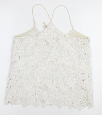 River Island Women's White Lace Camisole Size 8