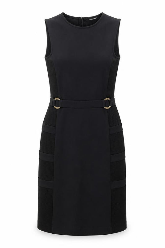 Front view of French Connection Women's Black Sheath Dress S