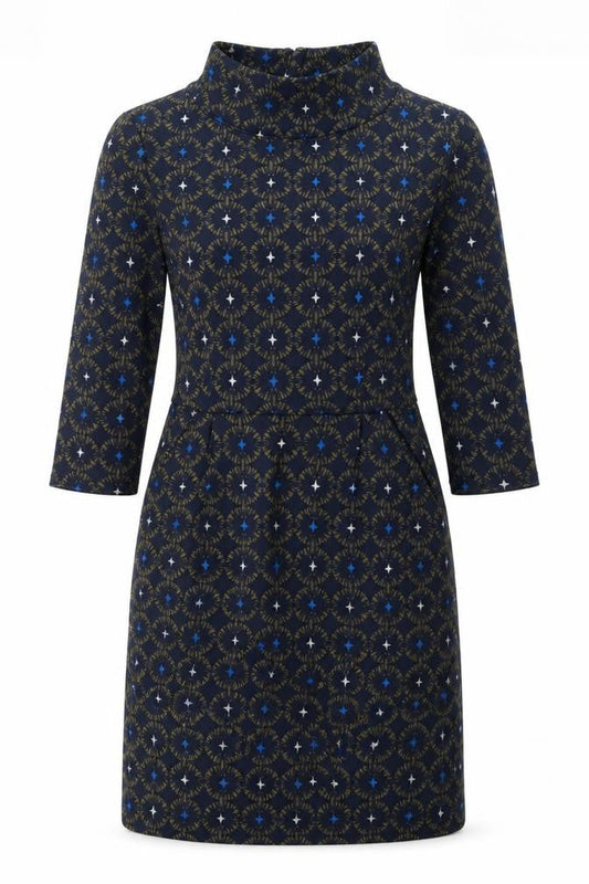 The Cleats Women’s Blue Geometric Sheath Dress, Size 8