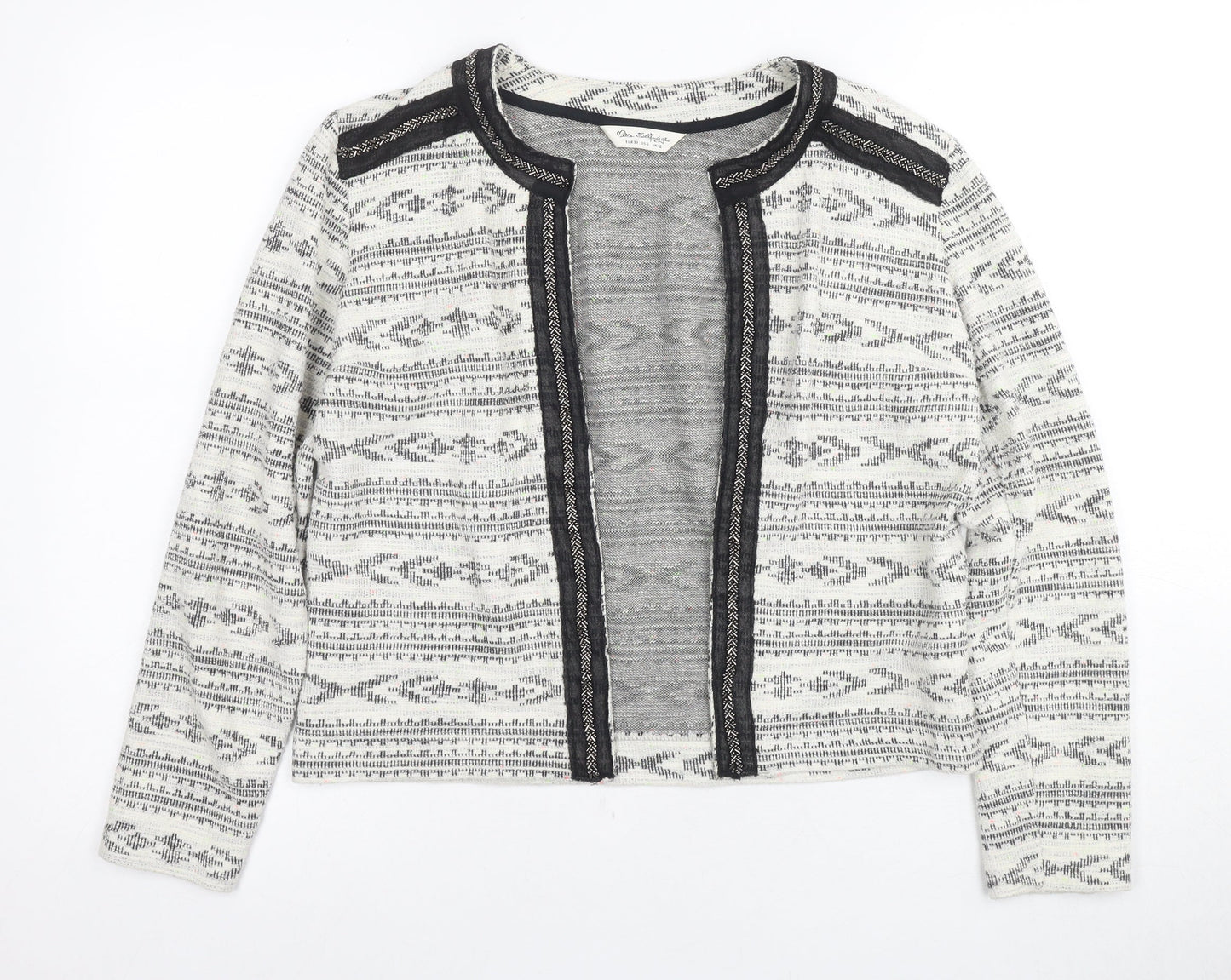 Miss Selfridge Women's Grey Geometric Jacket Size 10