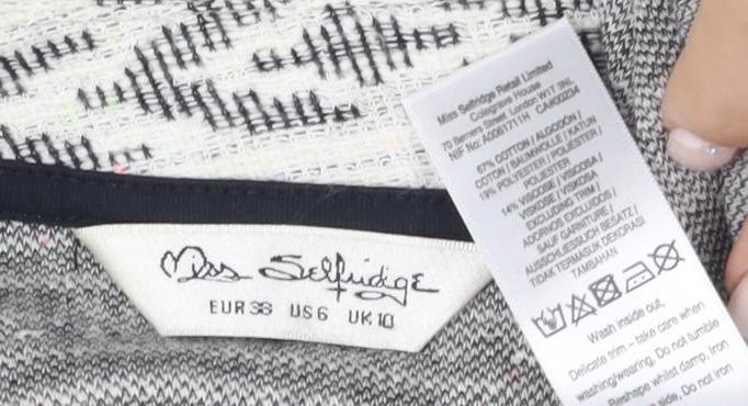 Miss Selfridge Women's Grey Geometric Jacket Size 10