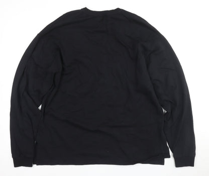 Back view of ASOS DESIGN Black Long Sleeve Cotton Tee, size 8