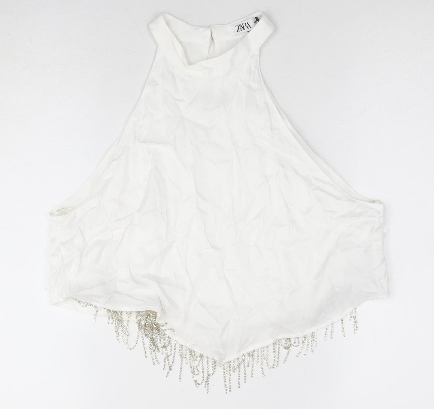 Zara Women's White Halter Camisole Blouse S
