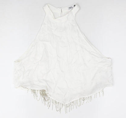 Zara Women's White Halter Camisole Blouse S