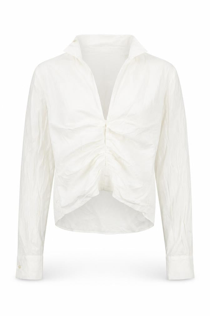 Zara Women's White Blouse, Size M, Collared, Casual