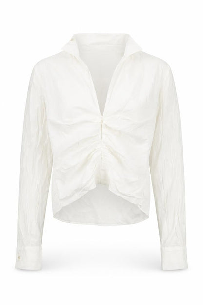 Zara Women's White Blouse, Size M, Collared, Casual