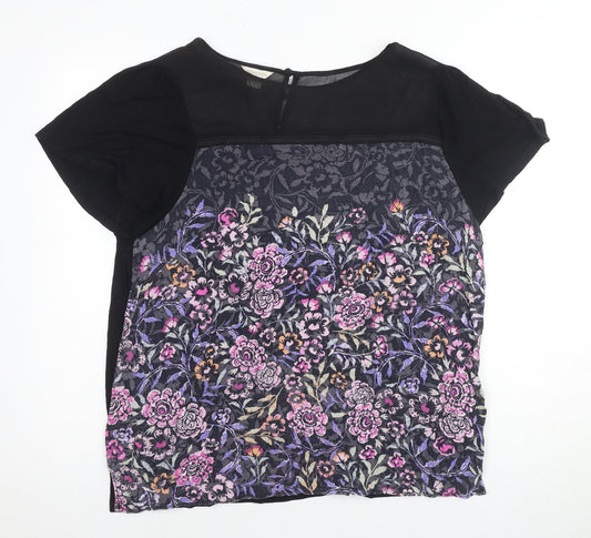 Monsoon Women's Black Floral Blouse, Size 18