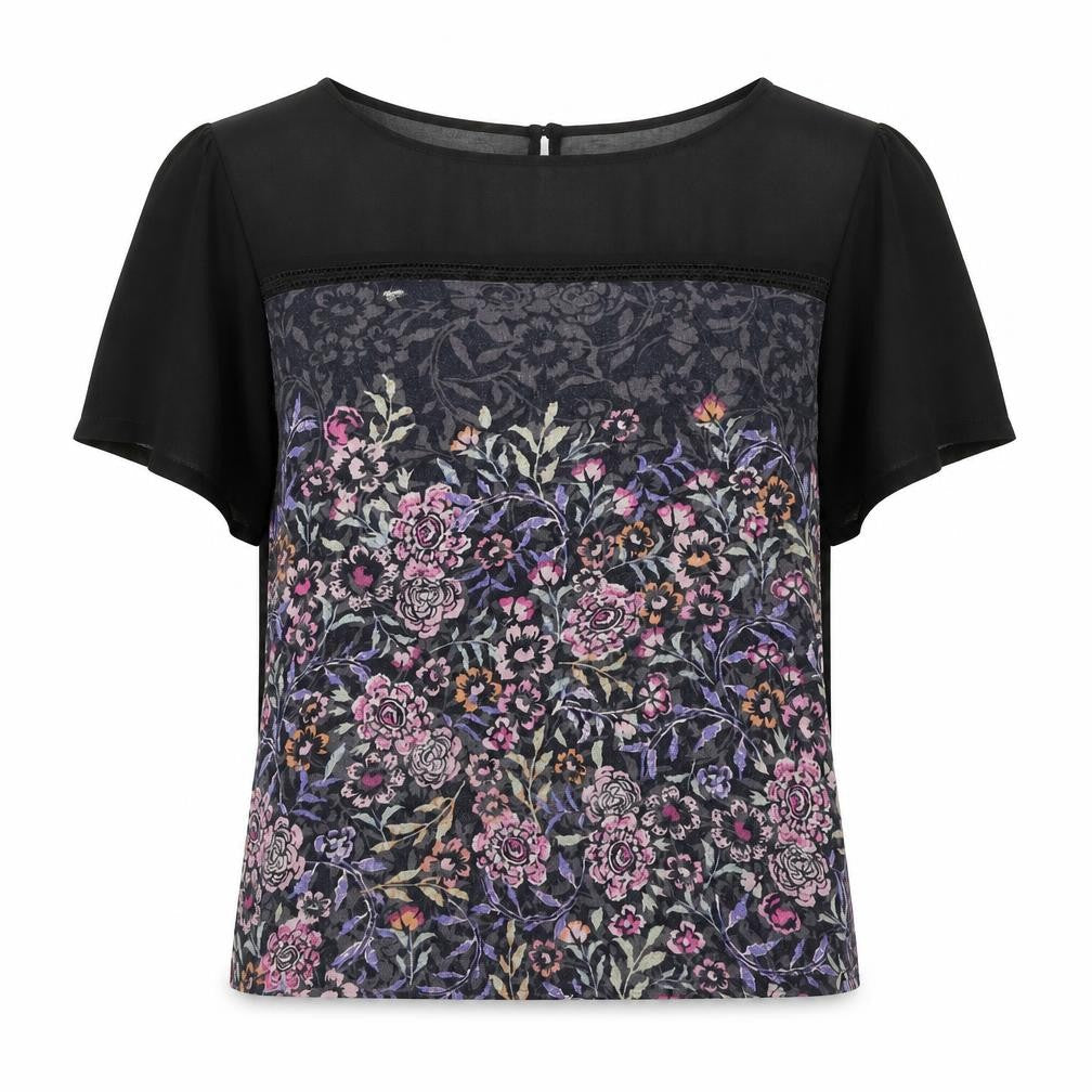 Monsoon Women's Black Floral Blouse, Size 18