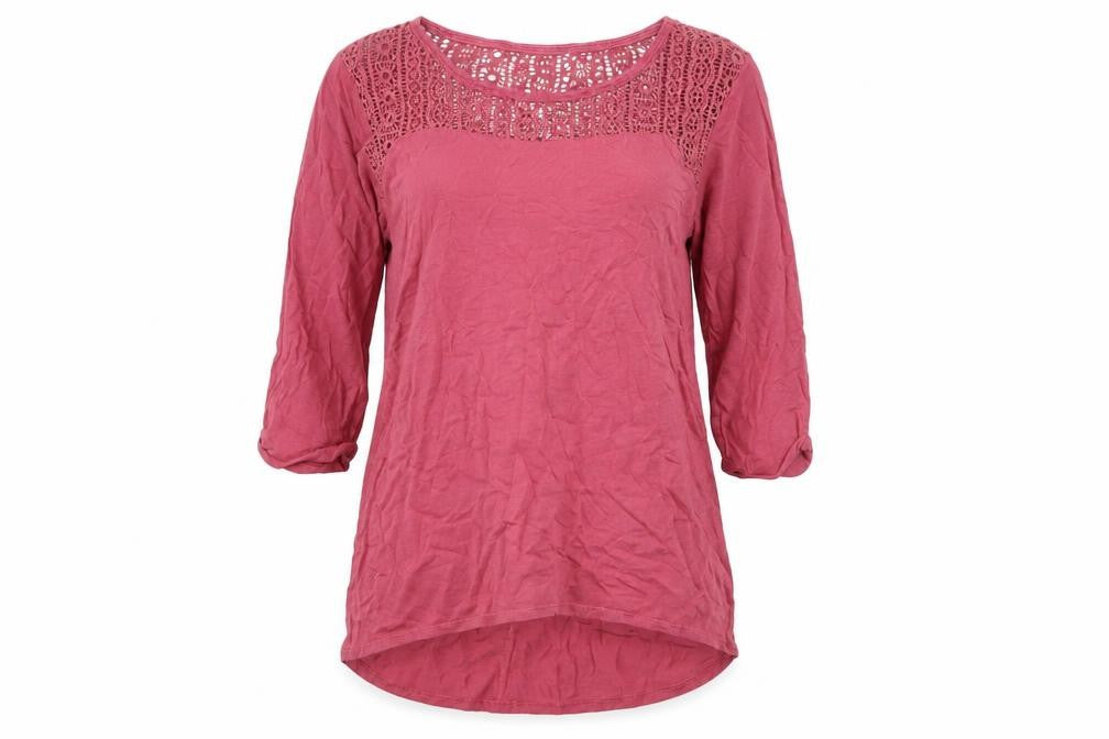 FatFace Women's Red Blouse, Size 12, Crochet Accents