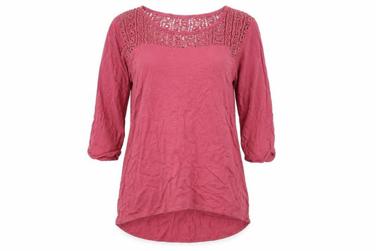 FatFace Women's Red Blouse, Size 12, Crochet Accents