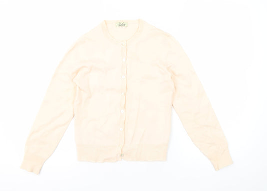 John Laing Women's Cardigan Ivory Wool Silk Size 5