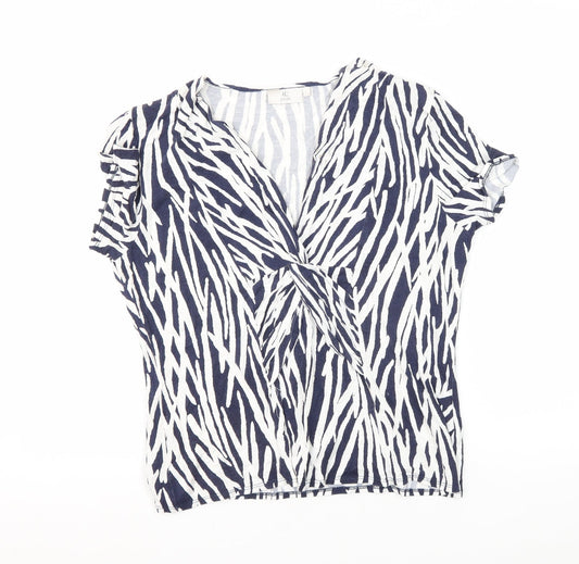 CC Women’s Animal Print Tunic Blouse White/Blue L