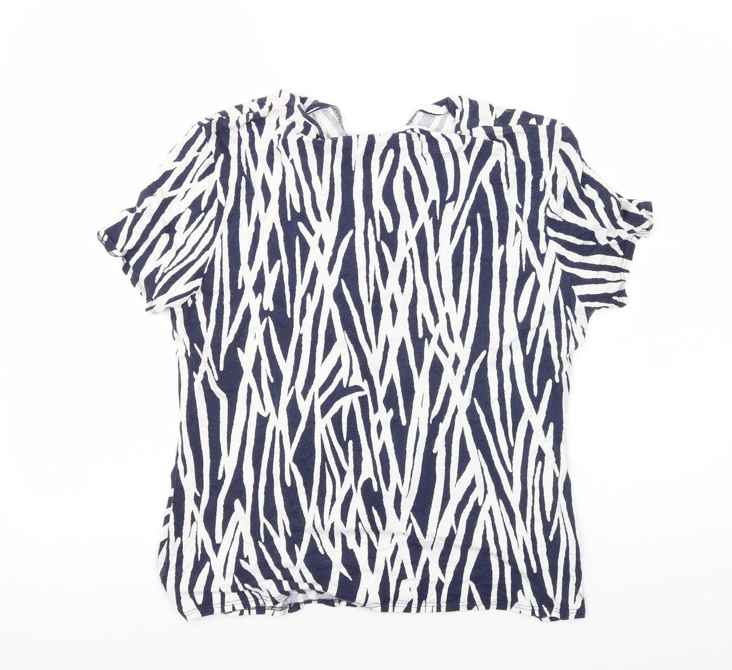 CC Women’s Animal Print Tunic Blouse White/Blue L