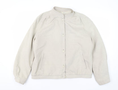 St Michael Women's Beige 14 Bomber Jacket, Relaxed Style