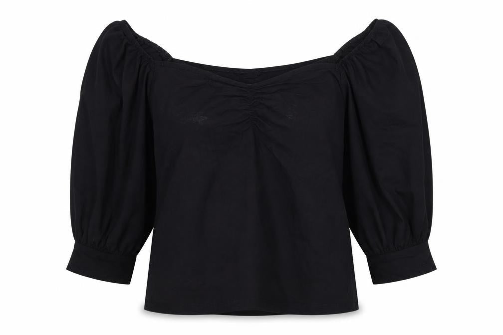 SOSANDAR Women's Black Off the Shoulder Blouse