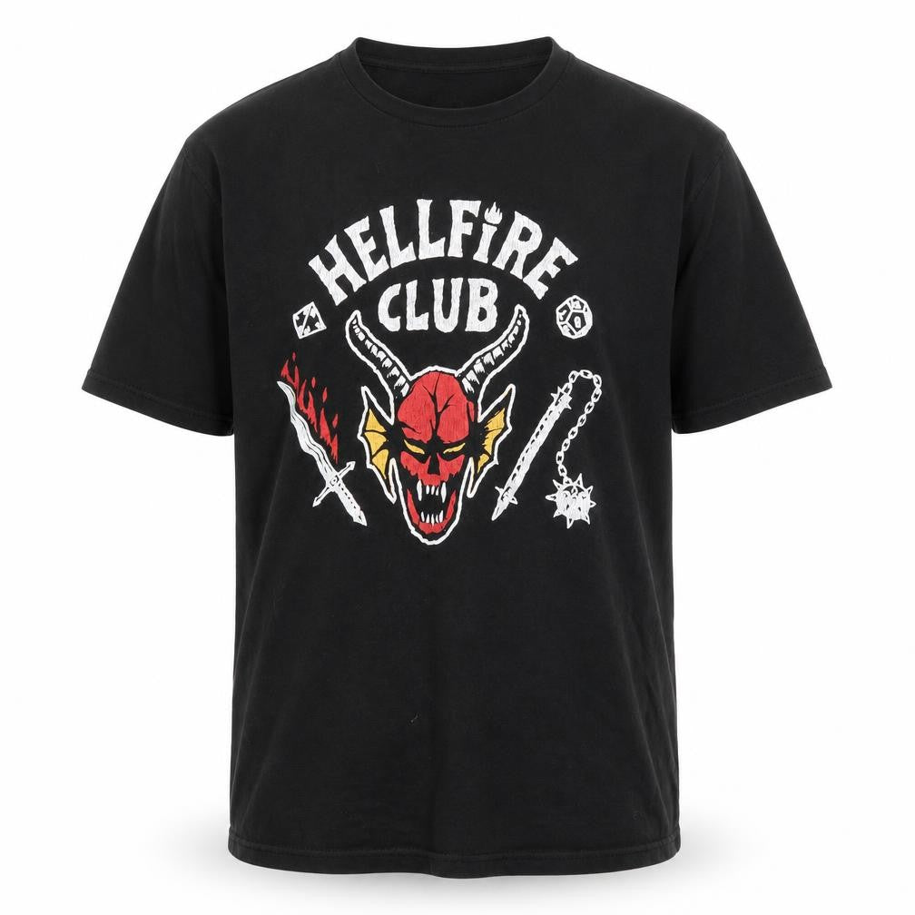 Netflix Stranger Things 2XL Black Hellfire T-Shirt Unisex