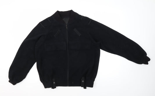 Feuchter Men's Black Bomber Jacket, Size S, Winter Casual
