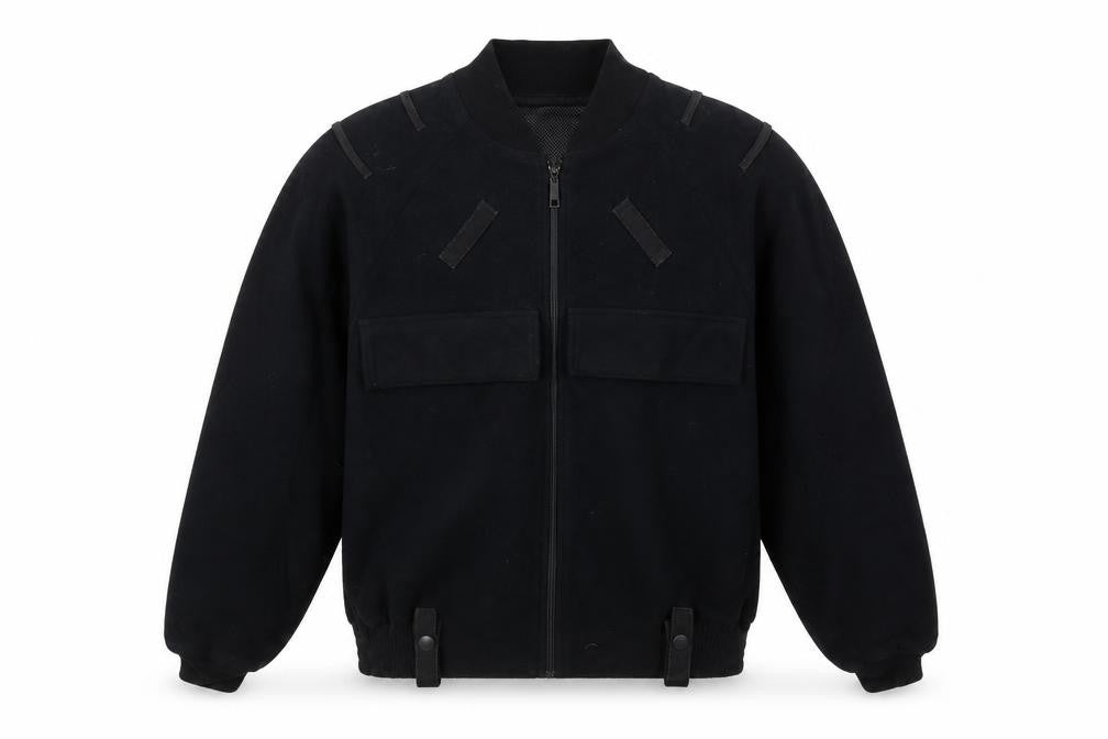 Feuchter Men's Black Bomber Jacket, Size S, Winter Casual