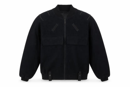 Feuchter Men's Black Bomber Jacket, Size S, Winter Casual