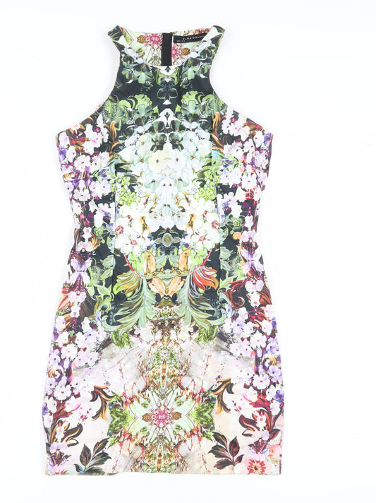 Zara Women Multicoloured Floral Bodycon Dress Size S