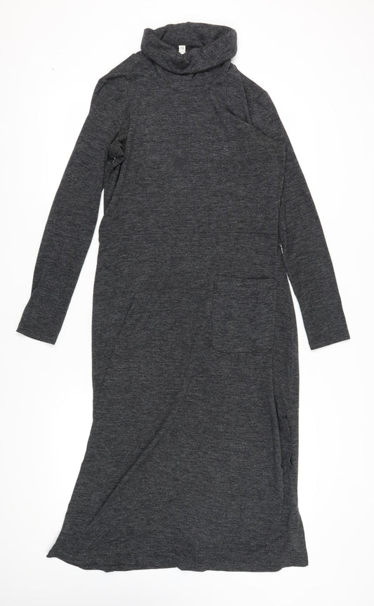 Warehouse Women Grey Shift Midi Dress Size 12